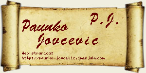 Paunko Jovčević vizit kartica